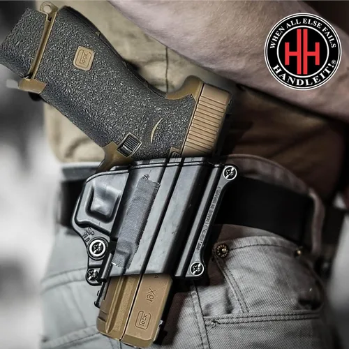 Vista 6 de Handleitgrips Cinta de agarre para pistola compatible con Glock 19x y Glock 45 - Cinta de agarre de pistola de goma texturizada negra, fácil