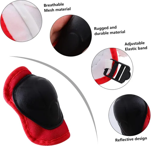 Vista 3 de 2 juegos de equipo de patinaje sobre ruedas, traje de ciclismo, rodilleras para niños, rodillera para deportes montar, coderas al aire libre, kits