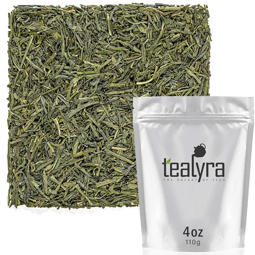 Tealyra - Sencha Fukujyu - Té de hojas sueltas verde japonés premium - Rico en antioxidantes - Cafeína media - 3.88 oz (4 onzas)