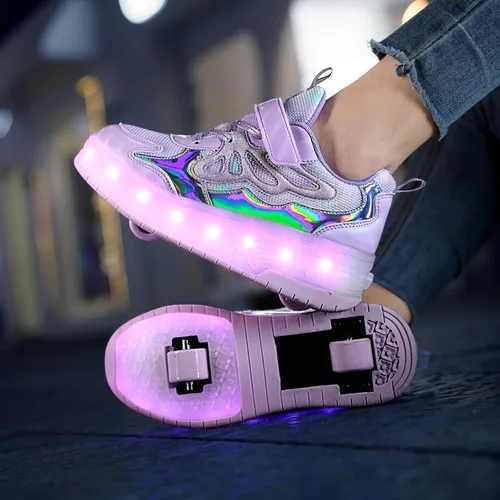 Vista 8 de Nsasy Zapatos de ruedas para niñas y niños con ruedas con luz LED, zapatos para niños