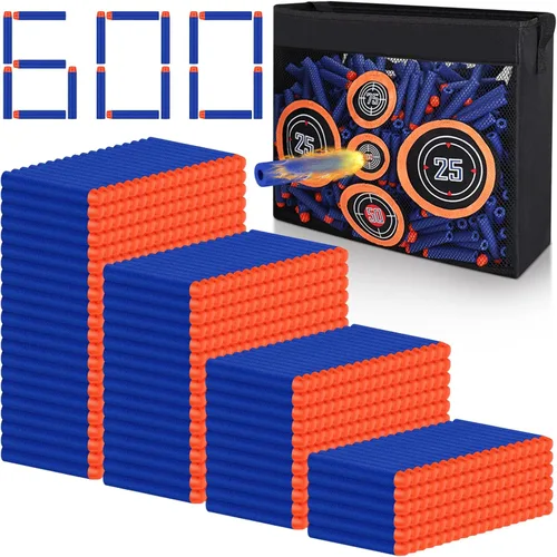 Vista 6 de Pokiiulk 1000 unidades de munición, Dardos de recambio para Nerf N-Strike Elite Series, munición a granel compatible para Nerf Party con bolsa