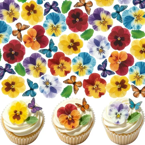 80 piezas comestibles de papel de oblea para decoración de pasteles de