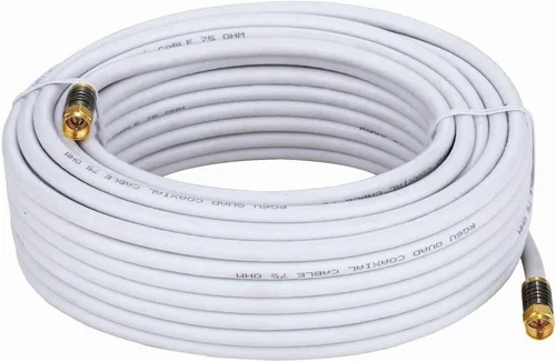 Vista 8 de Cables Direct Online 1 metro de cable coaxial negro RG6 con blindaje cuádruple, cable de extensión con pin F y BNC para plato satelital, televisión