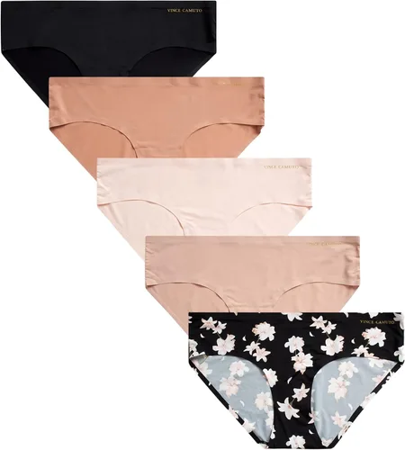 Vista 7 de Vince Camuto ropa interior sin costuras para mujer Negro Floral (5 unidades)