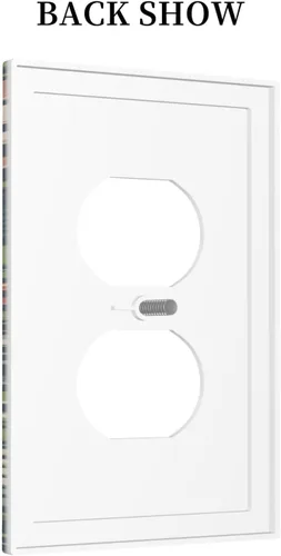 Vista 4 de William Morris Floral Boho Azul Medianoche Azul Bohemio Flor 1 Banda Dúplex Cubierta de Salida Decorativa Receptáculo Único Interruptor Eléctrico