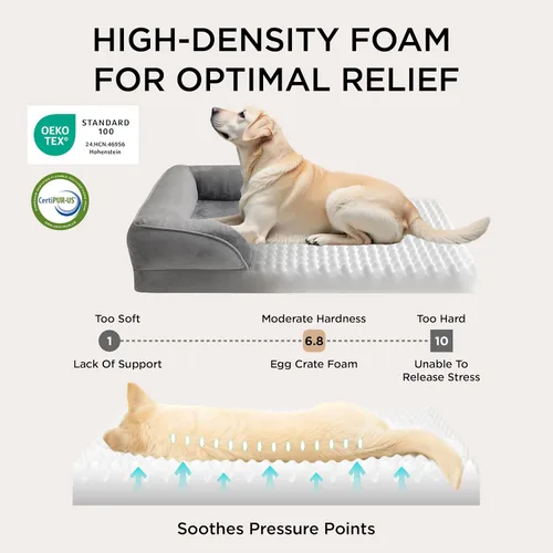 Vista 3 de Bedsure - Cama ortopédica para perros de tamaño grande - Cama impermeable para perros grandes y gatos, sofá de confort para perros con funda