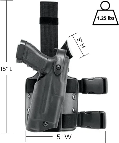 Vista 2 de Safariland 6304 ALS - Funda táctica para piernas, color negro, STX, Glock 17/22 con ITI M3