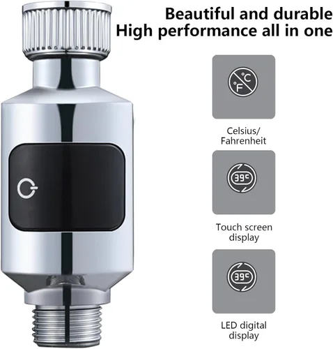 Vista 3 de Termómetro de ducha LED pantalla digital impermeable termómetro de agua grifo electrónico se puede utilizar para baño ducha termómetro digital