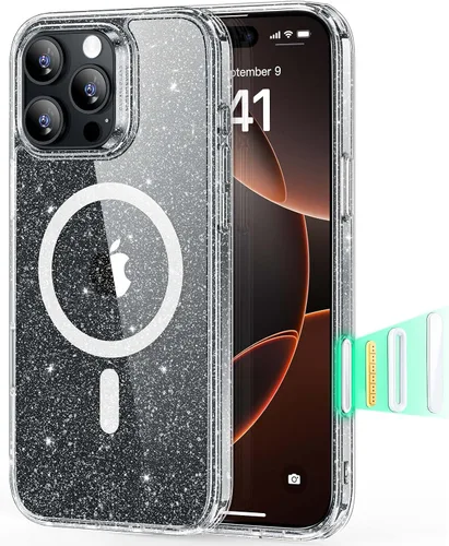 Vista 22 de ESR Classic Hybrid - Funda para iPhone 16 Pro, color negro transparente claro negro