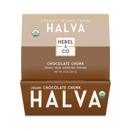 Vista 7 de HEBEL & CO Paquete de 3 trozos de chocolate Halva Certificado USDA orgánico, sin gluten, Kosher y vegano, 8 onzas cada uno