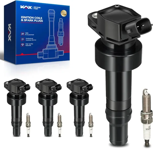 Vista 27 de KAX Juego de 4 bobinas de encendido y bujía de iridio doble para Toyota Corolla 1999-2004 2007-2008, Corolla 2005-2006 1.8L, Matrix 2003-2006 1.8L