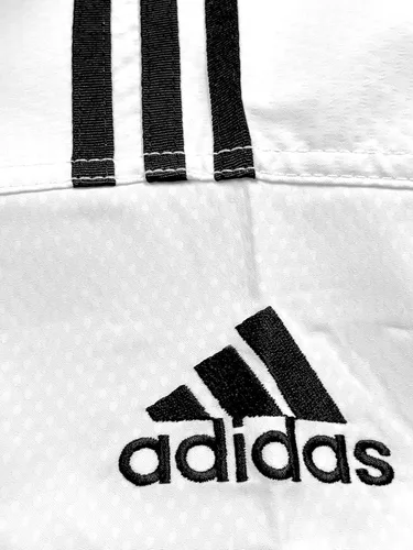 Vista 2 de adidas Eco Fighter 3 Taekwondo - Uniforme con cuello en V y 3 rayas, 100% poliéster