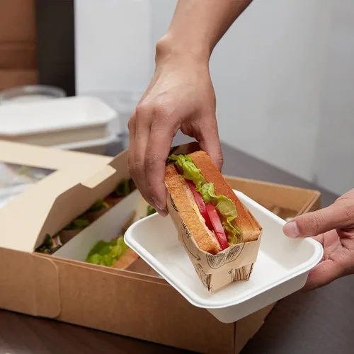 Vista 7 de Restaurantware -Inserto de 12 x 8.7 x 3.2 pulgadas para bandejas de catering, 10 insertos resistentes a la grasa para cajas de catering - Inserto