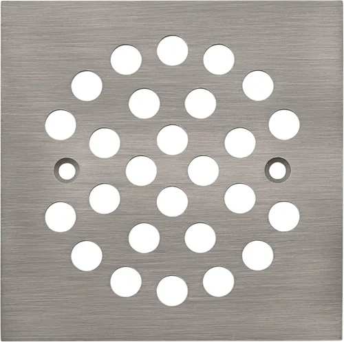 Vista 7 de Cubierta cuadrada de drenaje de ducha atornillada de 4-1/4 pulgadas, rejilla cuadrada de repuesto, níquel cepillado, oro cepillado, bronce aceitado