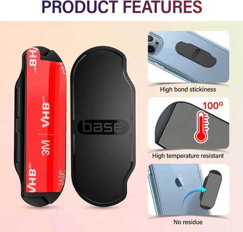 Vista 4 de volport 3 piezas de base adhesiva para cartera Pops + tiras adhesivas desmontables de piezas de repuesto para cartera de enchufe Plus y funda