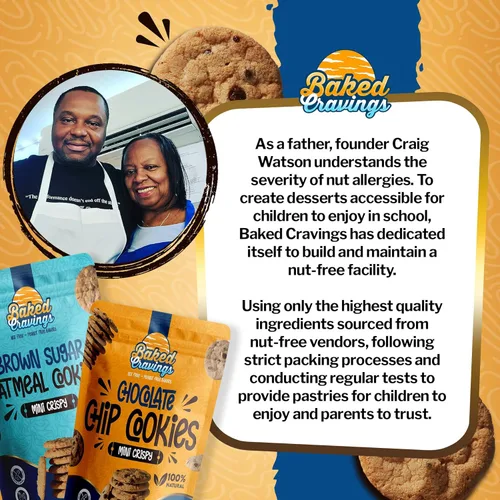 Vista 6 de Baked Cravings Mini galletas con chispas de chocolate, 6 bolsas (24 en 1) Sin nueces y sin maní, 100% galletas de chocolate clásicas y crujientes