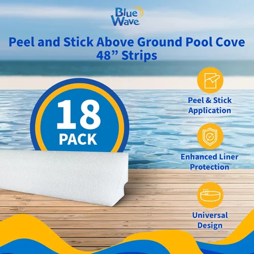 Vista 2 de Blue Wave NL102-32 - Ensenada de piscina sobre el suelo de 48 pulgadas para despegar y pegar, paquete de 18, color blanco