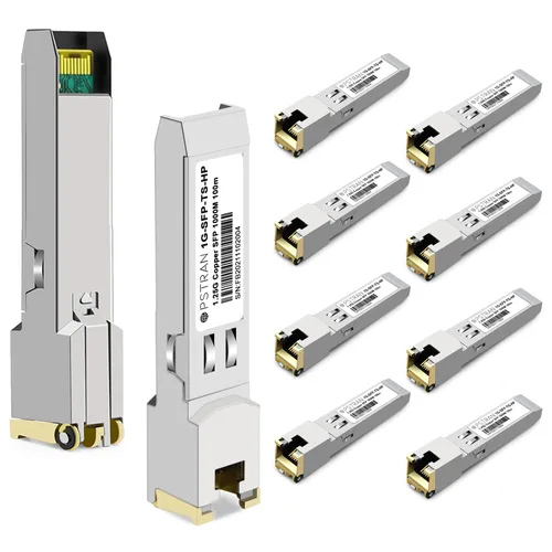 Vista 65 de Módulo transceptor de cobre de 10/100/1000BASE-T SFP SGMII compatible con Arista Networks SFP-GB-GE-TL SFP-1G-TL RJ45 328.1 ft Cat5e/6