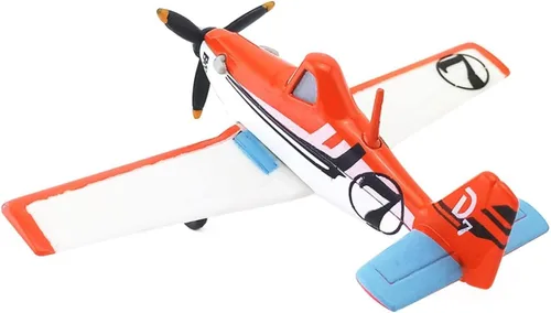Vista 3 de Aviones Bomberos y Rescate: N.º 7 Dusty Crophopper 1:55 Modelo de Aviones de Diecast de Metal Juguetes Educativos