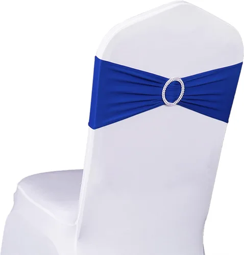Vista 31 de Paquete de 50 bandas de elastano para silla de boda, lazos para silla de boda, bandas para fiesta de cumpleaños, aniversario, eventos, ceremonia