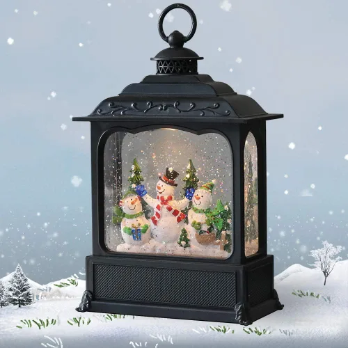 Vista 8 de GenSwin Globos de nieve de Navidad con música, cable recargable USB y temporizador, decoración de faroles de Navidad para interiores, 1 caja