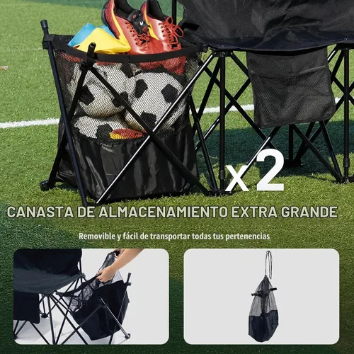 Vista 4 de EVER ADVANCED Banco de fútbol portátil,Banco plegable de 6 asientos