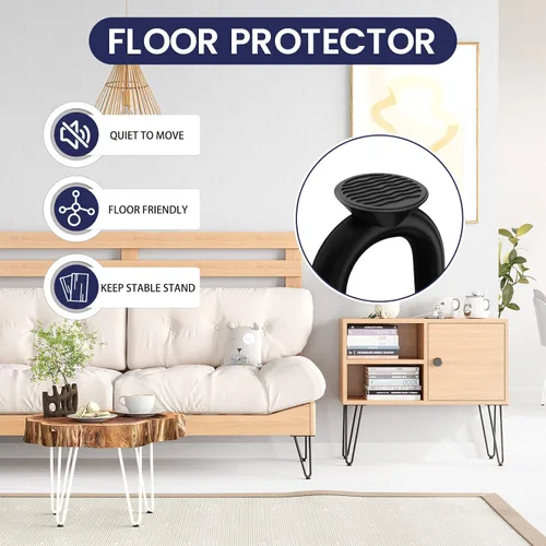 Vista 5 de SMARTSTANDARD Patas de muebles de horquilla de alta resistencia de 4 pulgadas, proyectos de bricolaje de metal para el hogar para soporte de TV