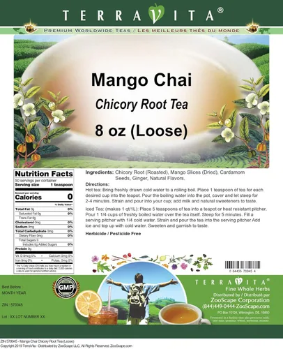 Vista 2 de Té de raíz de achicoria Chai Mango (Suelto) (8 oz, ZIN: 570045)