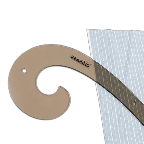 Vista 5 de KEARING Regla clásica curva francesa acrílica de 9 pulgadas (9.1 in), varía la forma de curva, regla de curva de medición de cadera transparente