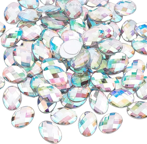 Vista 8 de FINGERINSPIRE 60 diamantes de imitación acrílicos autoadhesivos de 0.98 pulgadas con contenedor, parte trasera plana transparente, gemas circulares