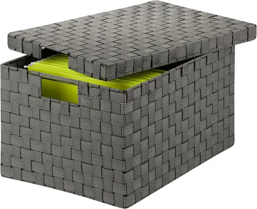 Vista 2 de La miel puede hacer OFC-03703 caja de archivo tejida grande, sal y pimienta