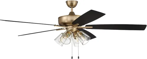 Vista 13 de Craftmade P104BNK5-52DWGWN Pro Plus Ventilador de techo de 52 pulgadas con luces LED y cadena de tracción, 5 cuchillas reversibles de madera