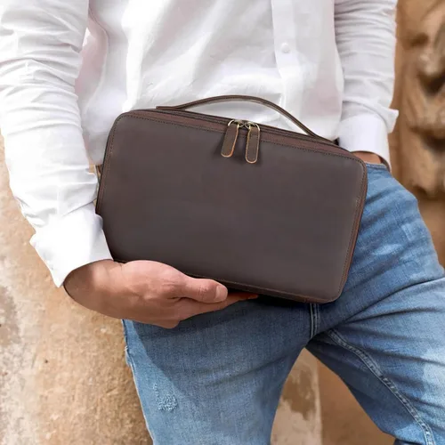 Vista 7 de Polare Leather Glasses Case Safety YKK Zipper Sunglasses Case Portable Travel Eyeglasses Case Holder