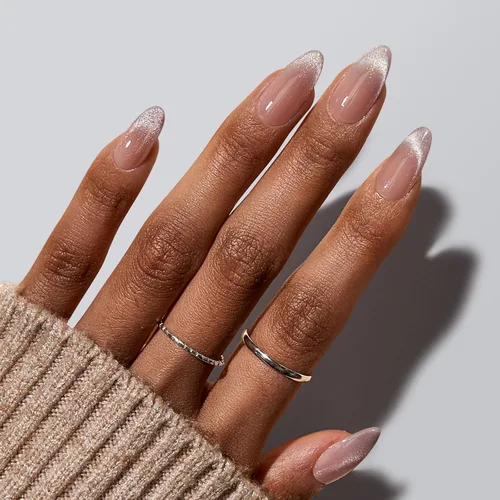 Vista 36 de BTArtbox - Uñas postizas cortas cuadradas con efecto ombré color vainilla, de gel suave, reutilizables, con pegamento, 30 piezas en 15 tamaños