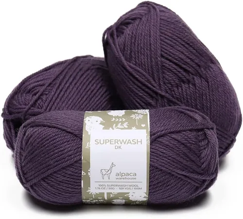 Vista 16 de Superwash - Juego de 3 madejas de hilo de lana 100% pura (5.25 onzas), peso DK, procedente directamente de Perú, celestial suave y perfecto