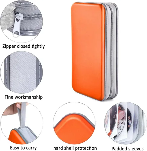 Vista 14 de Caja de CD Billetera, 80 Capacidad DVD VCD Medios Blu-ray Caso Cartera Titular Organizador de Almacenamiento (Plata)