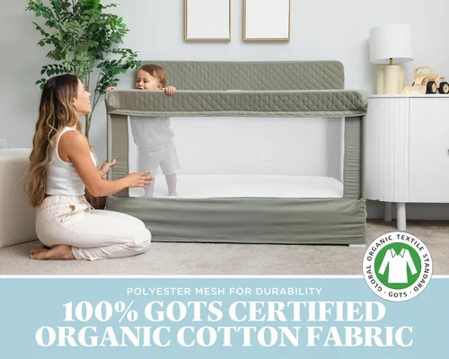 Vista 4 de Cuna de tamaño completo Baby Delight Lunaire Cuna transpirable de malla para bebé Cama para bebé con ensamblaje sin herramientas Tela 100%