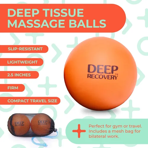 Vista 4 de Set de masaje de pelota de lacrosse, Estándar, Anaranjado, 2