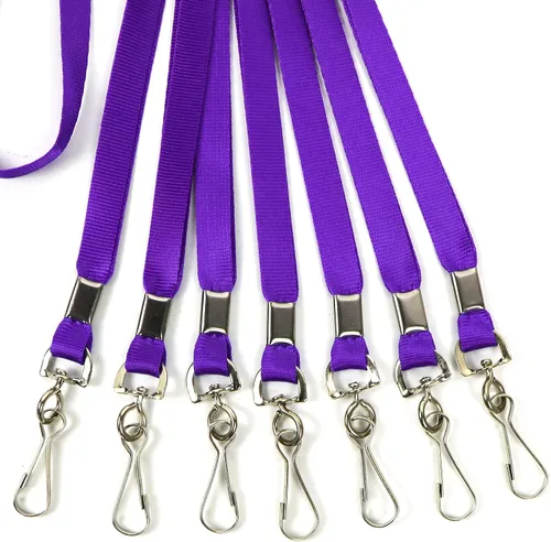 Vista 5 de Cordón de 50 piezas planas a granel para insignias de identificación, correas de cuello, cordón de crucero, clips giratorios de gancho en J