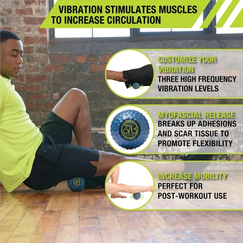 Vista 4 de Pro-Tec Athletics Orb Activate - Bola de masaje vibratoria, azul, 4.5 pulgadas de diámetro