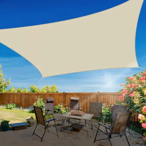 Vista 7 de Coarbor Toldo rectangular impermeable de 8 x 12 pies para dar sombra a patios, exteriores, patio, jardín, pérgola, beige