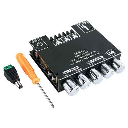 Vista 9 de ZK-HT21 TDA7498E Placa Amplificador Bluetooth 160W×2+220W Subwoofer Receptor de Audio 2.1 Canales Amplificador de Potencia Módulo con Control