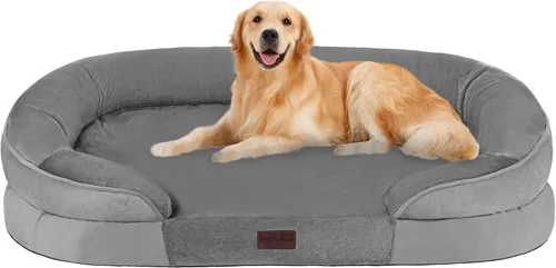 Vista 14 de Dwanton - Cama ortopédica para perros medianos con espuma de gel de memoria, sofá impermeable para perros, cama lavable para mascotas con cojín