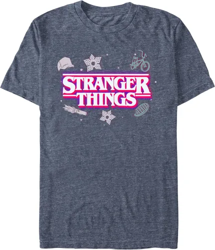 Stranger Things Camiseta Icons Logo Hombre