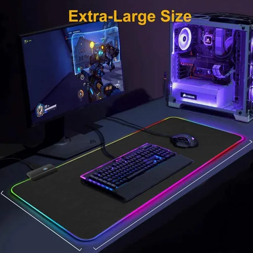Vista 8 de Mouse Pads LED Light Mause Pad Computer XXL Anime Desk Mat PC Gamer Office Large Mouse Mat RGB Table Pad,1000x500x4MM