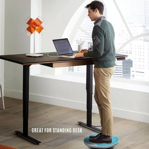 Vista 2 de Yes4All Wobble Balance Board, Plastic Stability Trainer with Handles for Standing Desk, Core Training & Home Gym Workout
