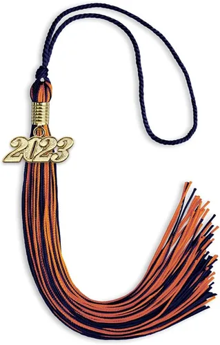 Vista 100 de Endea Graduation - Borla de doble color mixto con fecha dorada (negro/dorado antiguo, 2021)