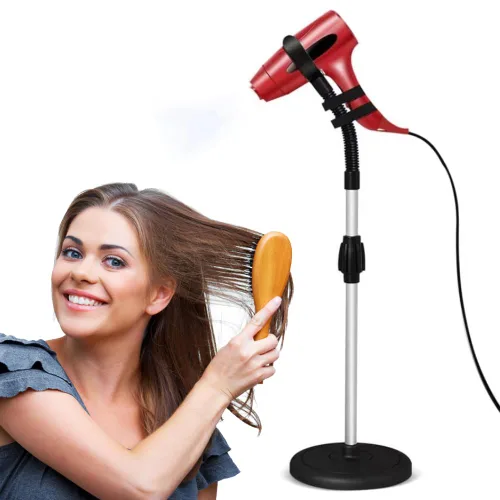 Soporte para secador de pelo, rotación de 360 grados, altura ajustable, manos libres, compatible con herramientas de peinado compactas, soporte para