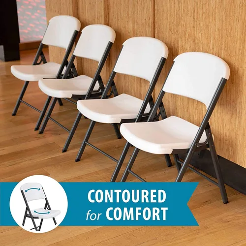 Vista 5 de Lifetime Silla plegable contorneada de grado comercial, color blanco (paquete de 4)