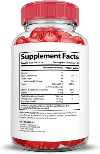 Vista 4 de Justified Laboratories Destiny Keto ACV - Gomitas de fórmula avanzada de 1000 mg Destiny Keto Gummies Vinagre de sidra de manzana formulado con jugo